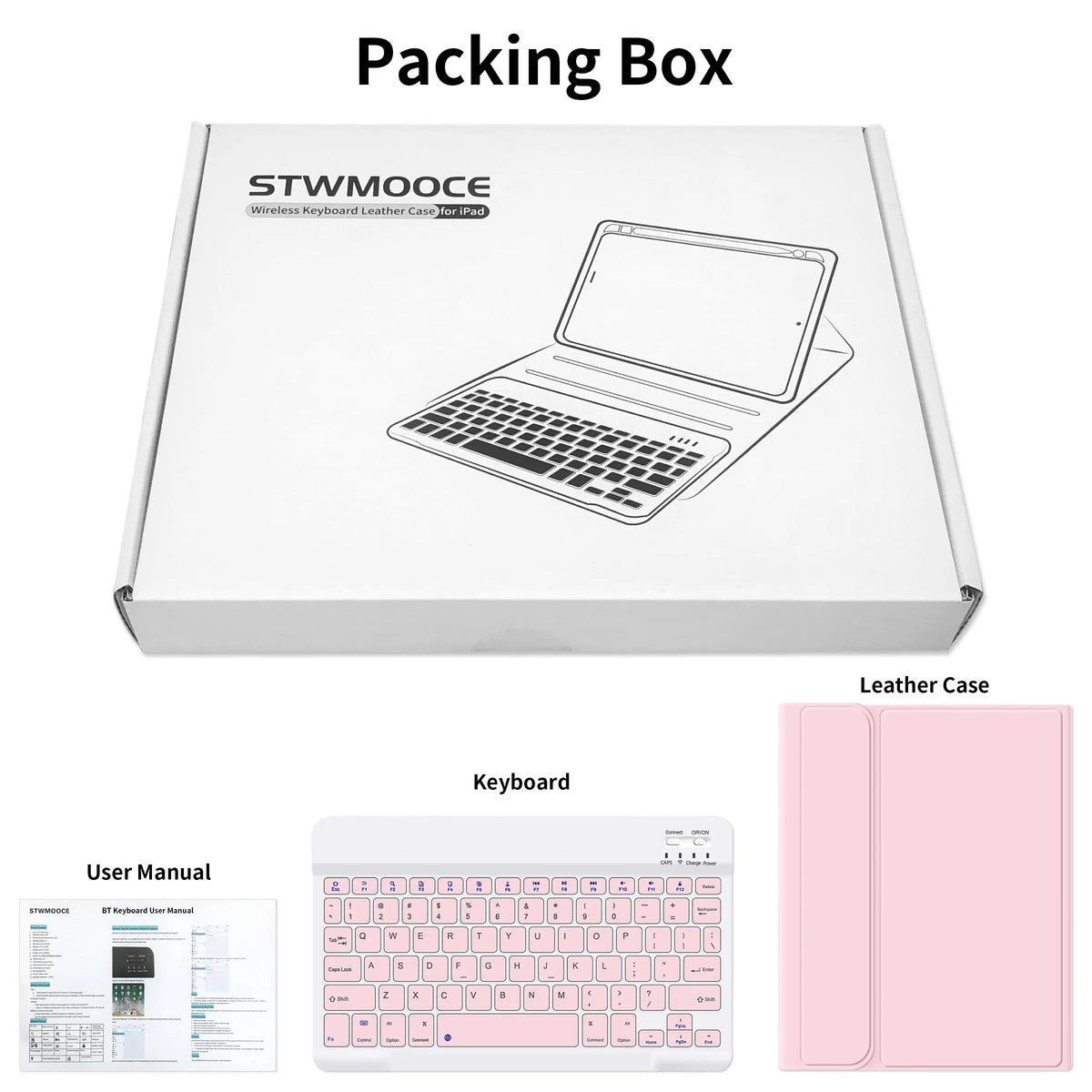 Premium STWMOOCE Tablet Case with Wireless Keyboard for iPad 10.2", 10.9", & 11" - Stylish Protective Cover with Stand & Pencil Holder - Must-Have Tablet Accessory!