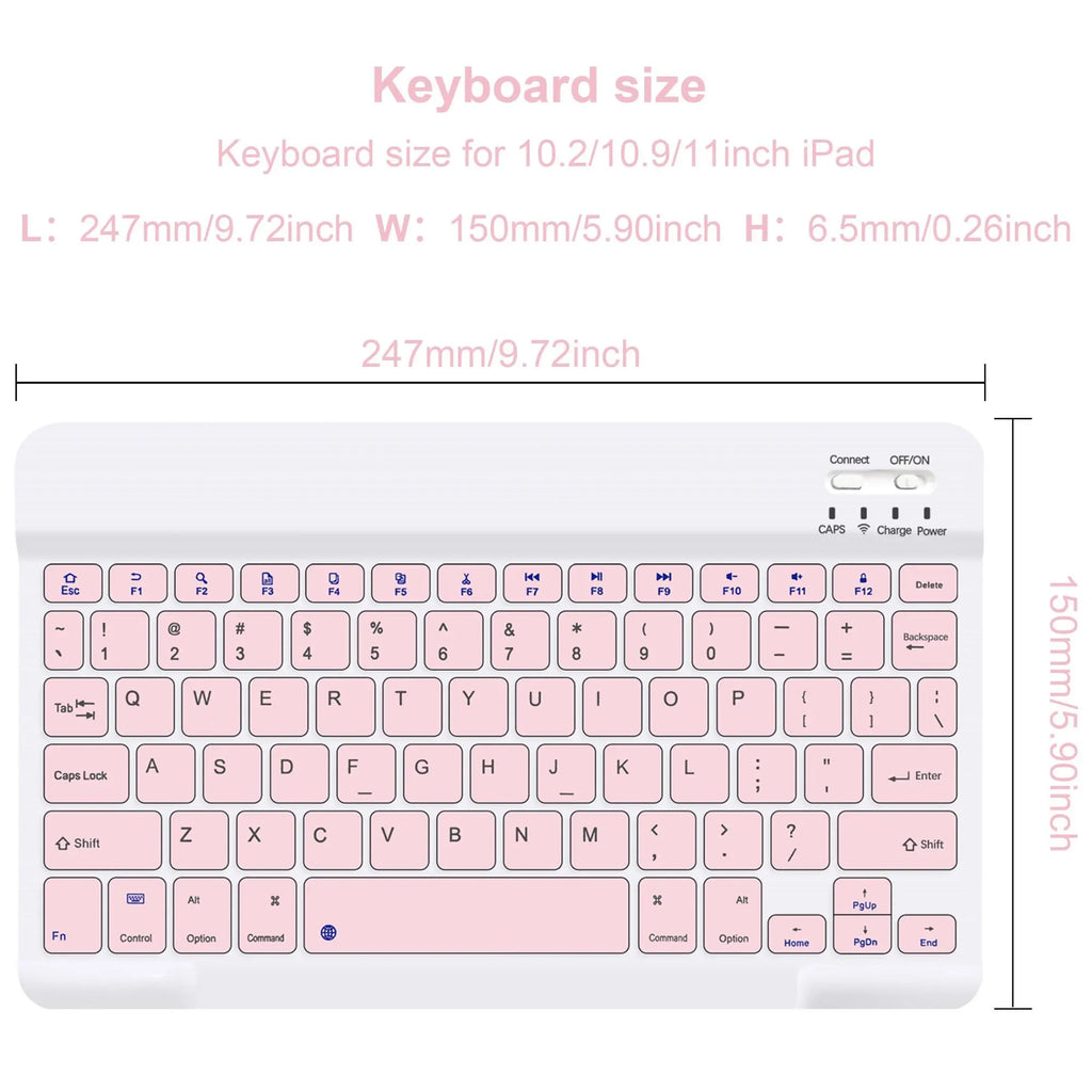 Premium STWMOOCE Tablet Case with Wireless Keyboard for iPad 10.2", 10.9", & 11" - Stylish Protective Cover with Stand & Pencil Holder - Must-Have Tablet Accessory!