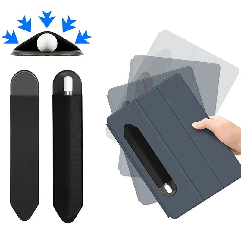 Universal Sticky Stylus Holder  Ipad Ipencil 2 1 Self Adhesive Sleeve Attached Pouch Bag Sleeve Pencil Holder