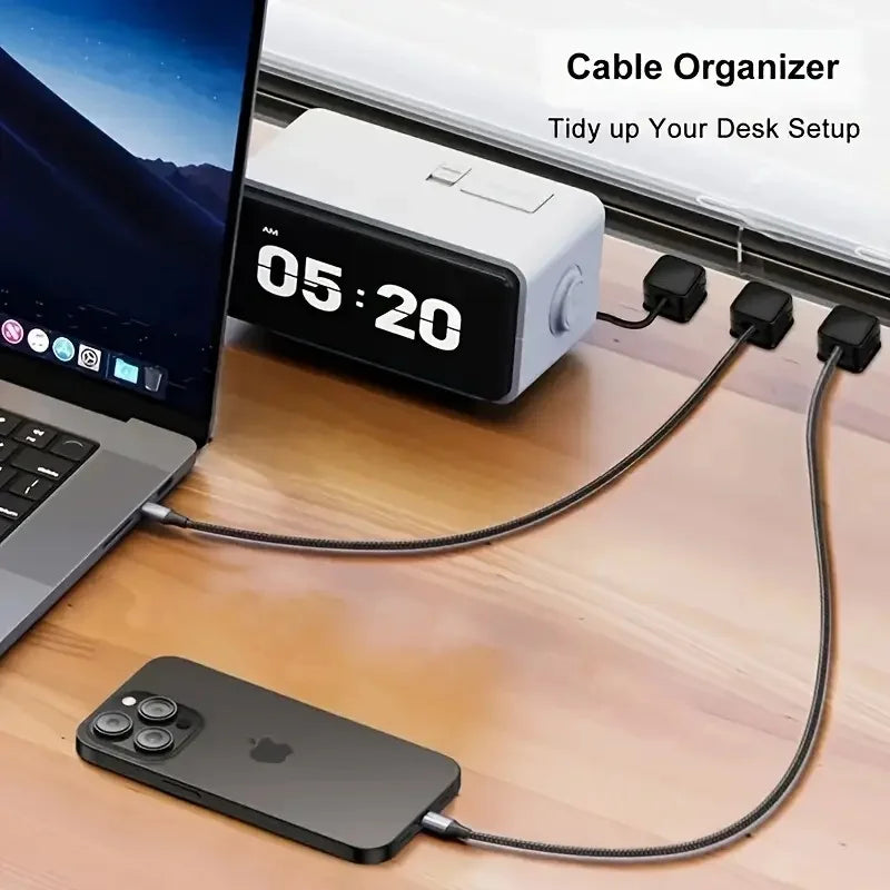 10Pcs Strong Magnetic Cord Holders - Universal Cable Management Clips for Desk, Car, Home, Secure Wires for Chargers, Earphones