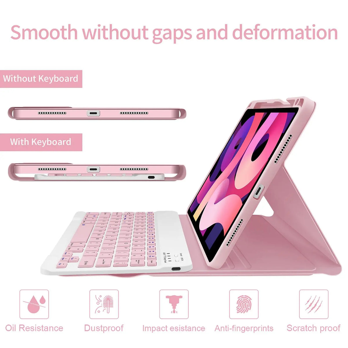Premium STWMOOCE Tablet Case with Wireless Keyboard for iPad 10.2", 10.9", & 11" - Stylish Protective Cover with Stand & Pencil Holder - Must-Have Tablet Accessory!