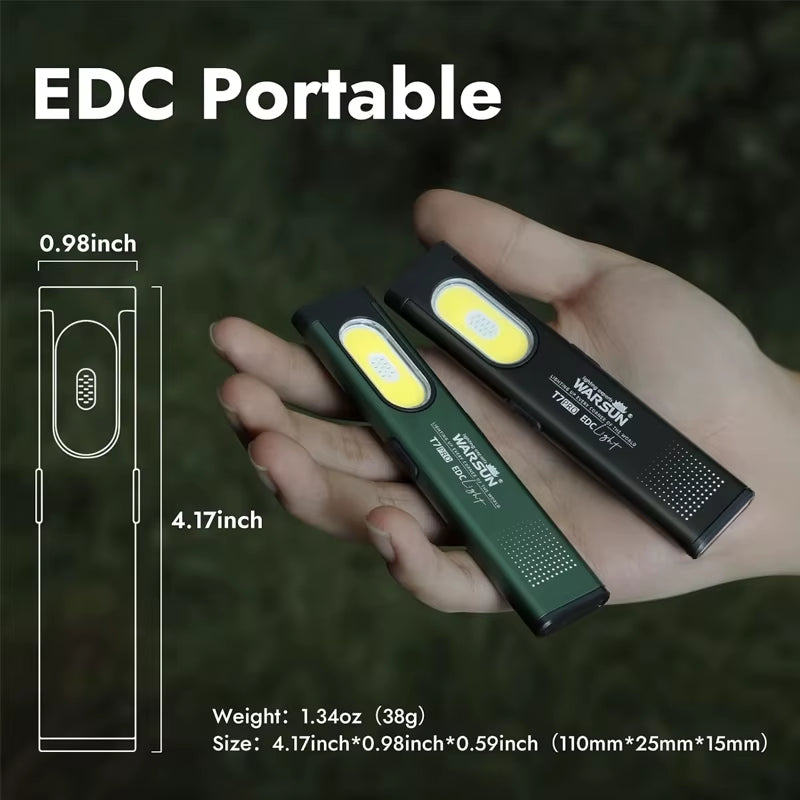 T7 LED Torch Portable Mini Flashlight 800LM Rechargeable Pocket Light Magnetic Base Clip Work Light Hiking Fishing EDC